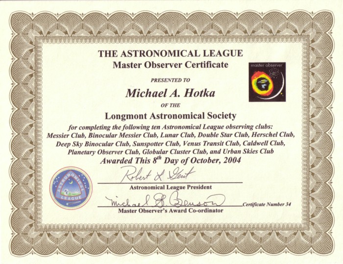 Picture of Master Certificate